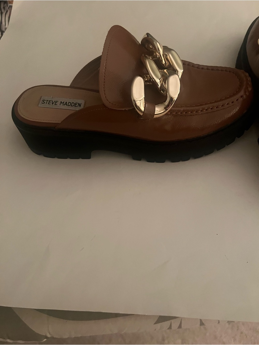 Steve Madden Brown Faux Leather Miri Mule Loafers Size 10 - Picture 7 of 11